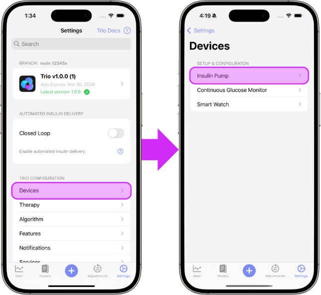 Devices Settings