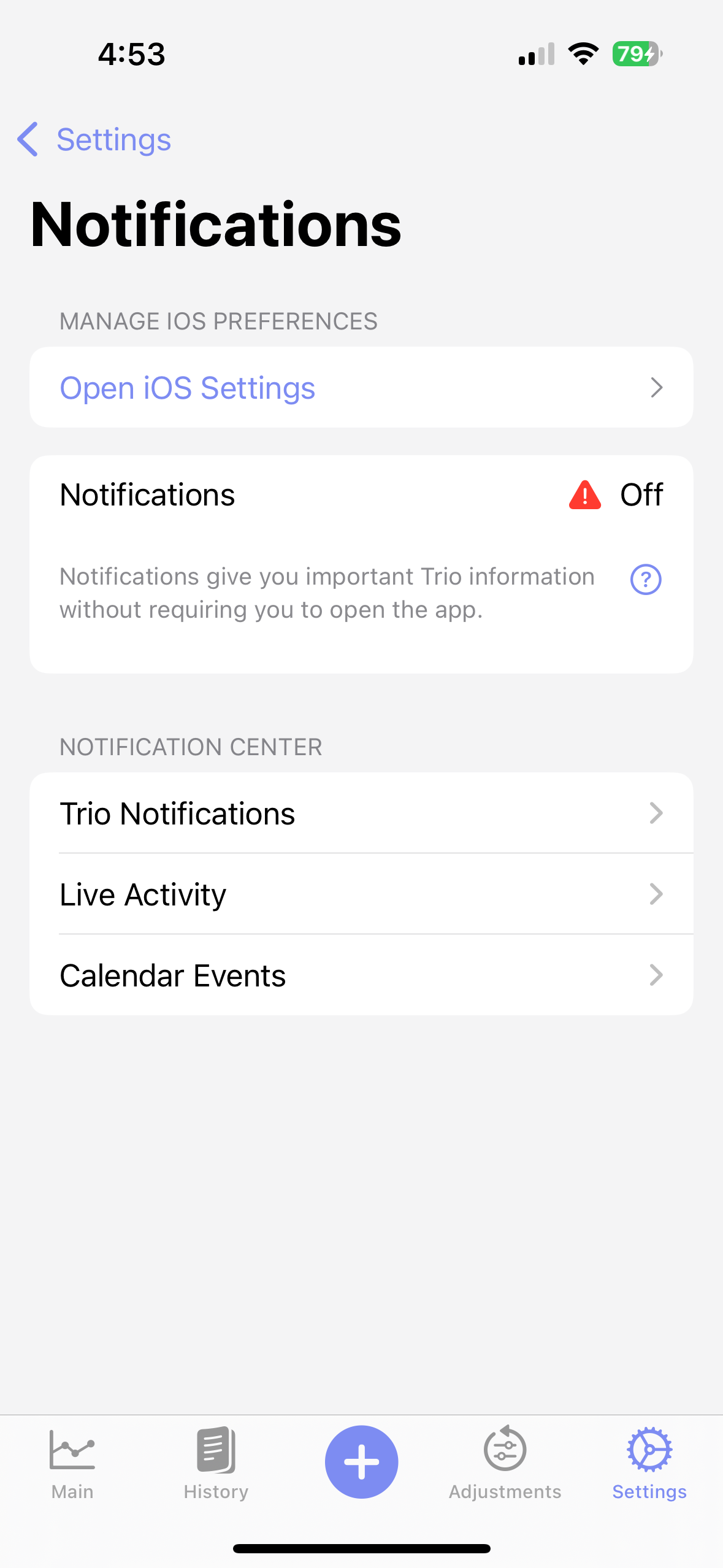 Notifications OFF