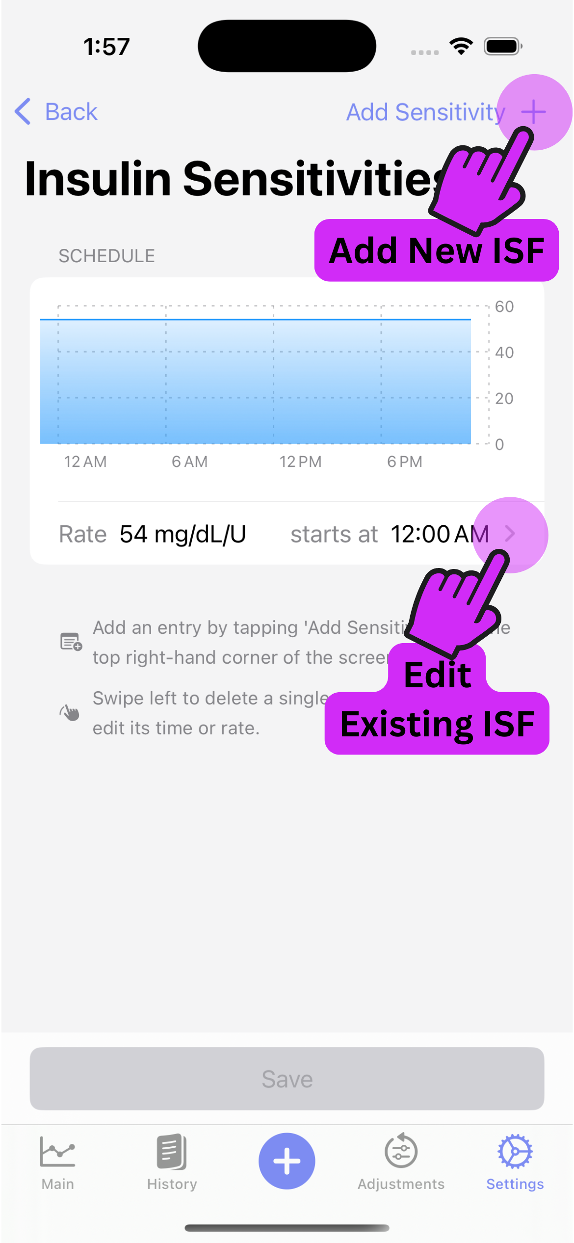 Add Edit ISF