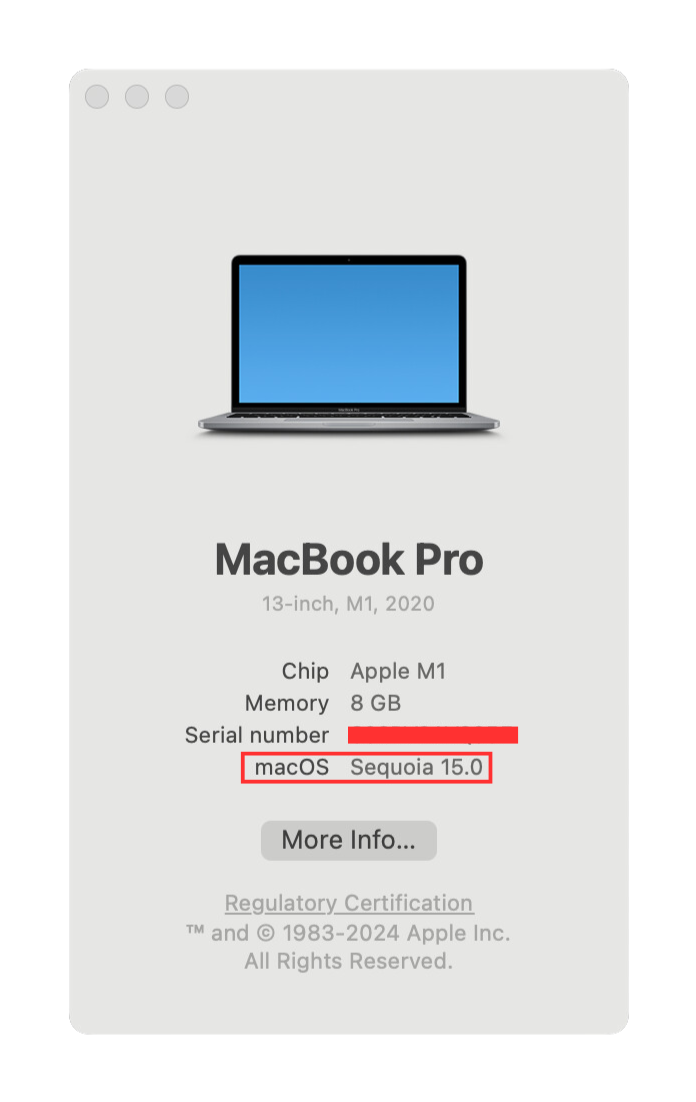 Screenshot: macOS Version Image