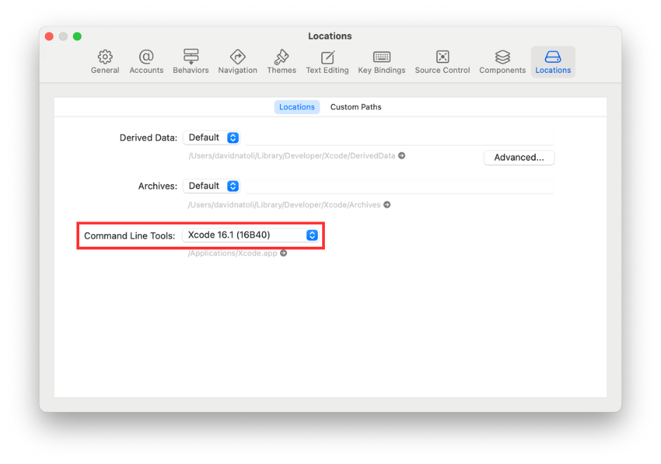 Screenshot: Command line tools