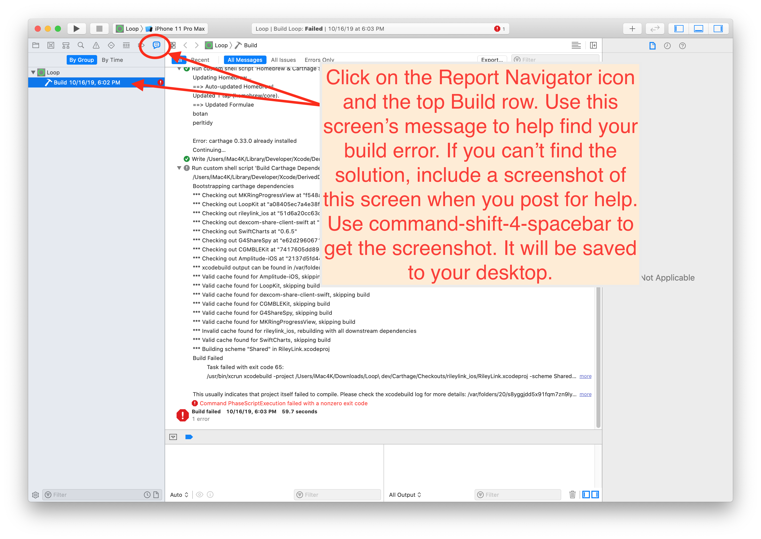 Screenshot: Error 1