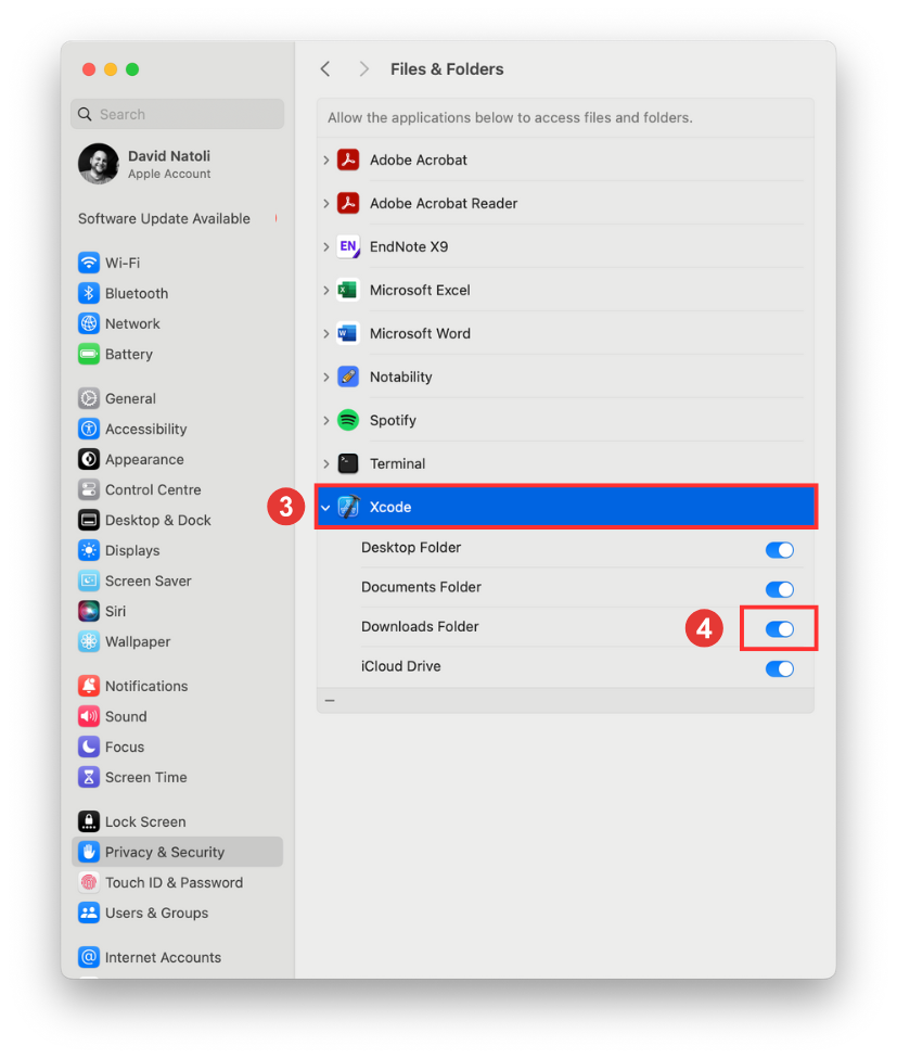 Screenshot: System settings