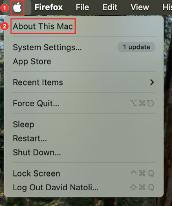 Screenshot: About this mac image