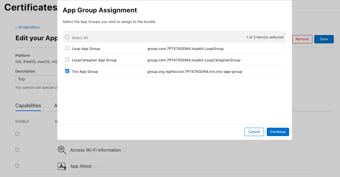 add Trio App Group to identifiers